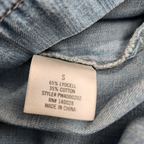 Harper Heritage Chambray Romper Long Roll-Up Sleeves Women's Size Small - Picture 12 of 16